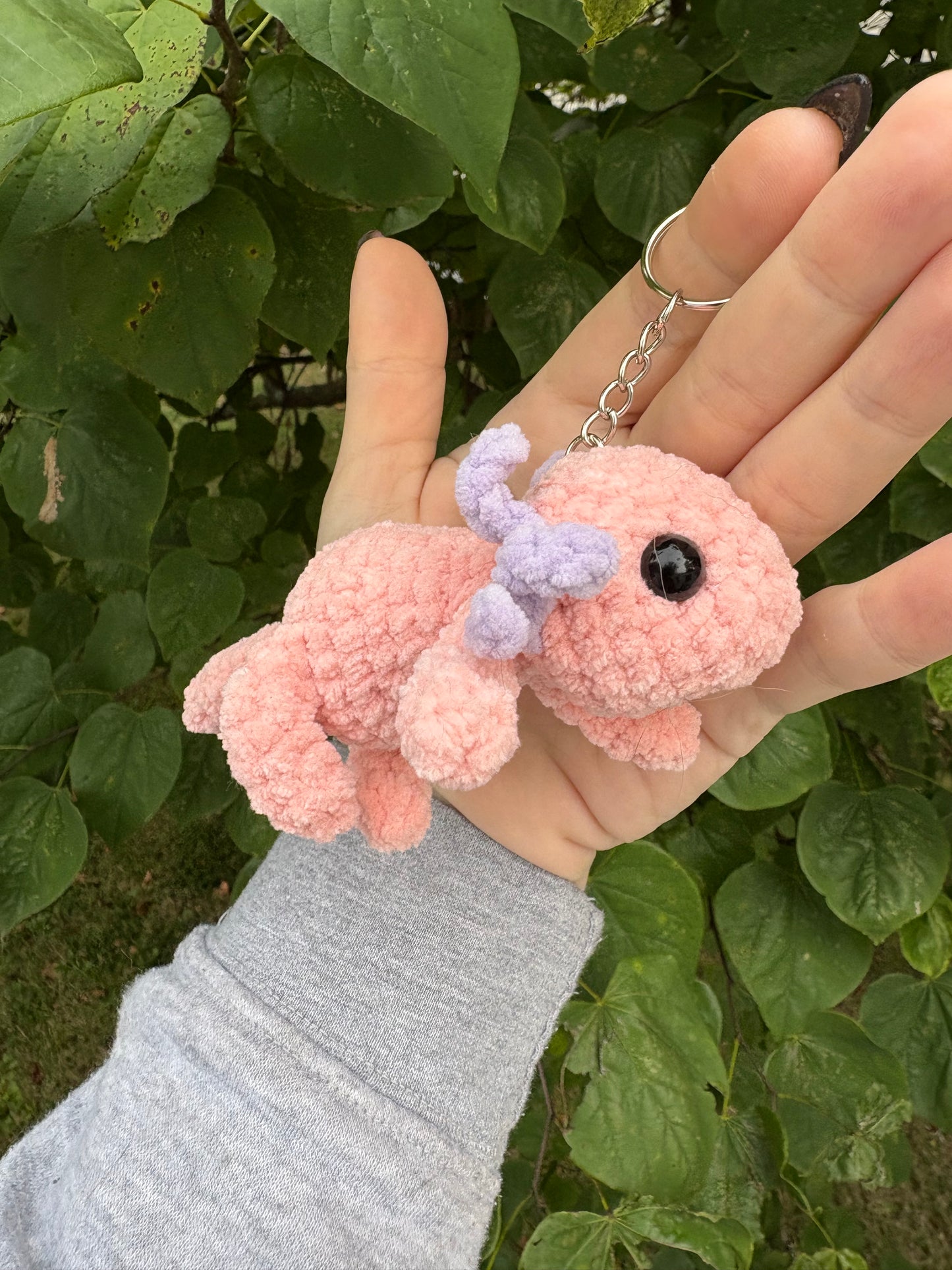Axolotl - Keychain - LuvKnotz small plush keychain - approx 3” tall