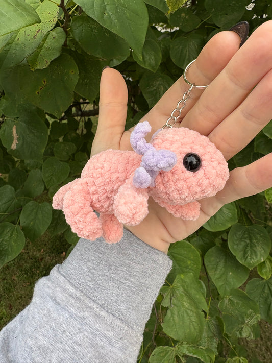 Axolotl - Keychain - LuvKnotz small plush keychain - approx 3” tall