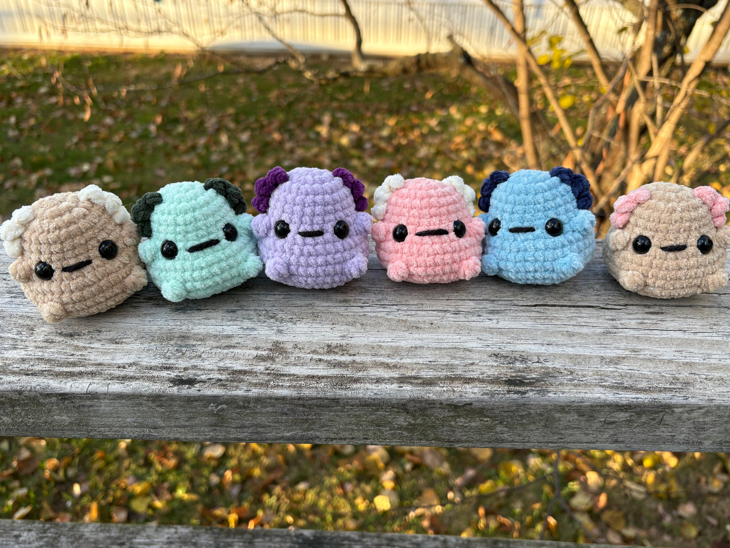 Luvknotz Axolotl Handmade Crochet - Soft Chenille Yarn, Approx. 3” - stuffed animals