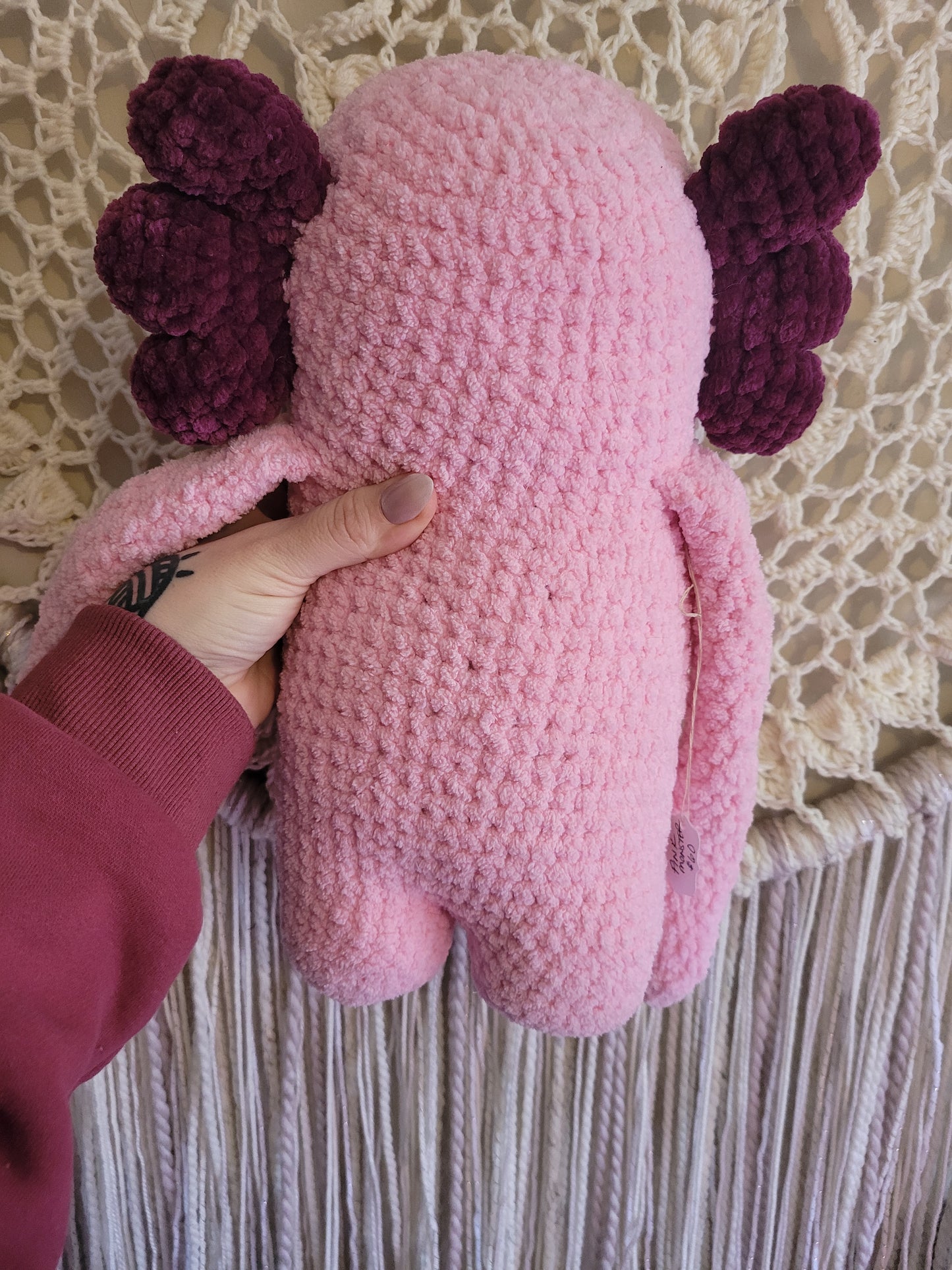 Large Fuzzy Pink Mythical Creature - Unique Design for Stuffed Animal