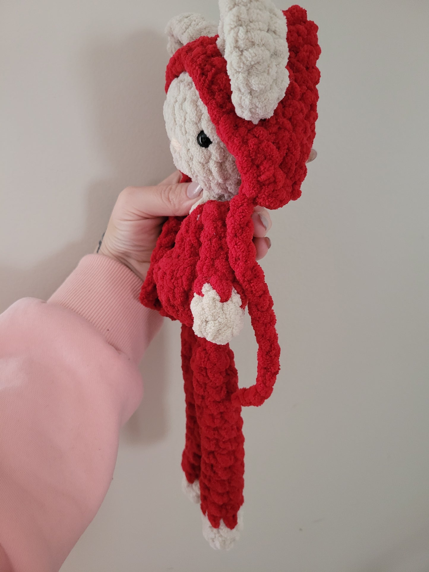 LuvKnotz Red Pajama Cream Mouse Lovie - Unique Design for Stuffed Animal - approx 14"