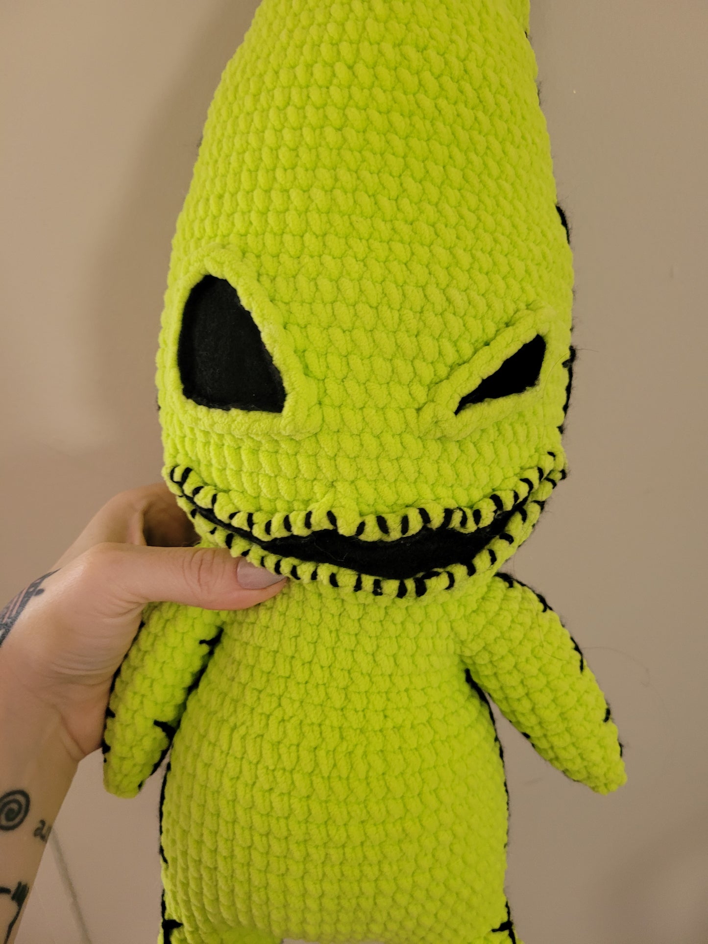 Large Green Oogie Boogie - NMBC Inspired Character - Unique Design for Stuffed Animal - approx 24"