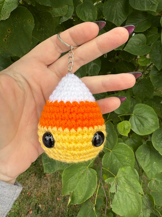Candy Corn - Keychain - LuvKnotz small plush keychain - approx 3” tall