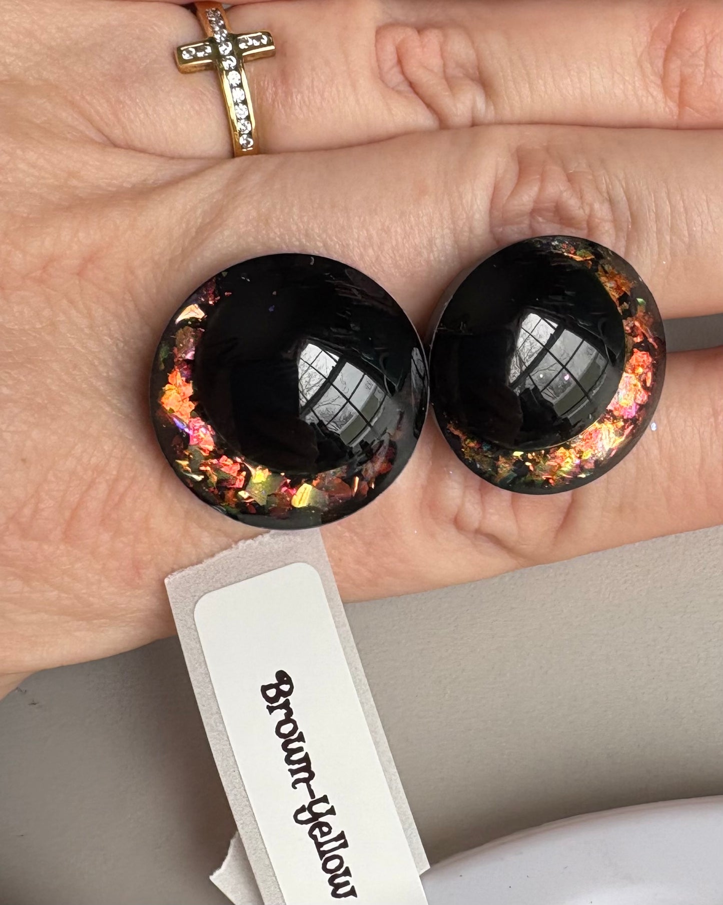 Brown Yellow - Sinker Kawaii Safety Eyes - Custom Made To Order