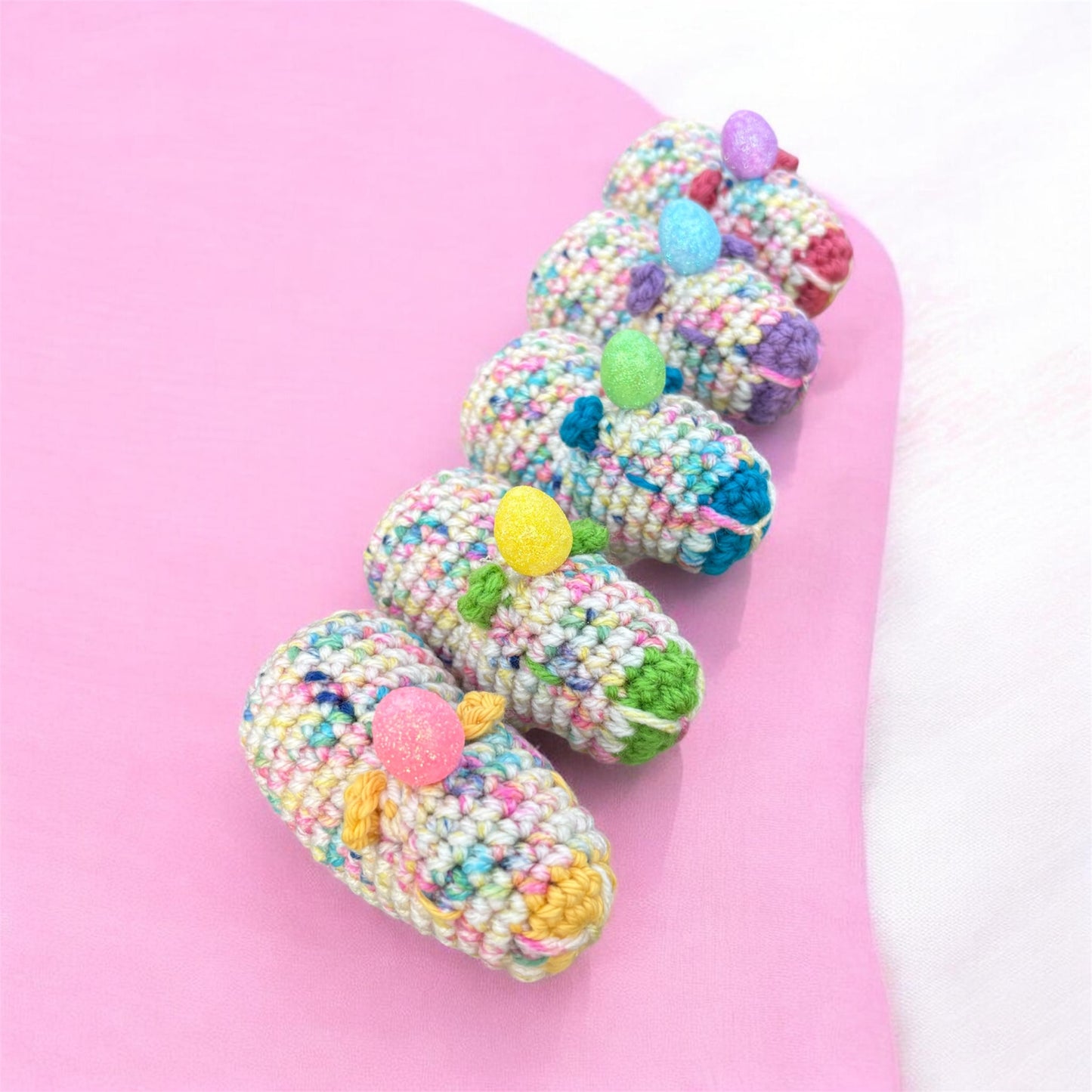 Pastel Easter Egg - LuvKnotz Small Capybara Handmade Crochet - Soft acrylic Yarn, Approx. 3" Long, stuffed animals