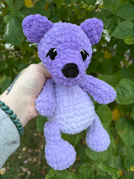 Luvknotz Bear Handmade Crochet - Soft Chenille Yarn, Approx. 8" Long, stuffed animals