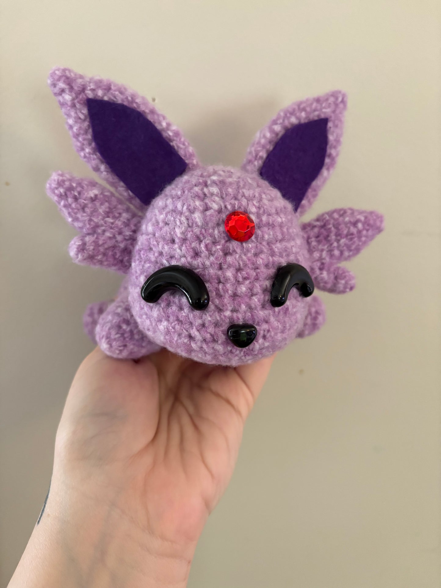 Espeon - Purple Cat Pokemon Inspired - Unique Design for Stuffed Animal - Approx 8"