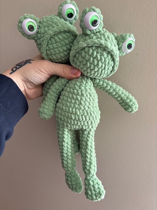 LuvKnotz Medium Google Eye Frog - Unique Design for Stuffed Animal - approx 16”