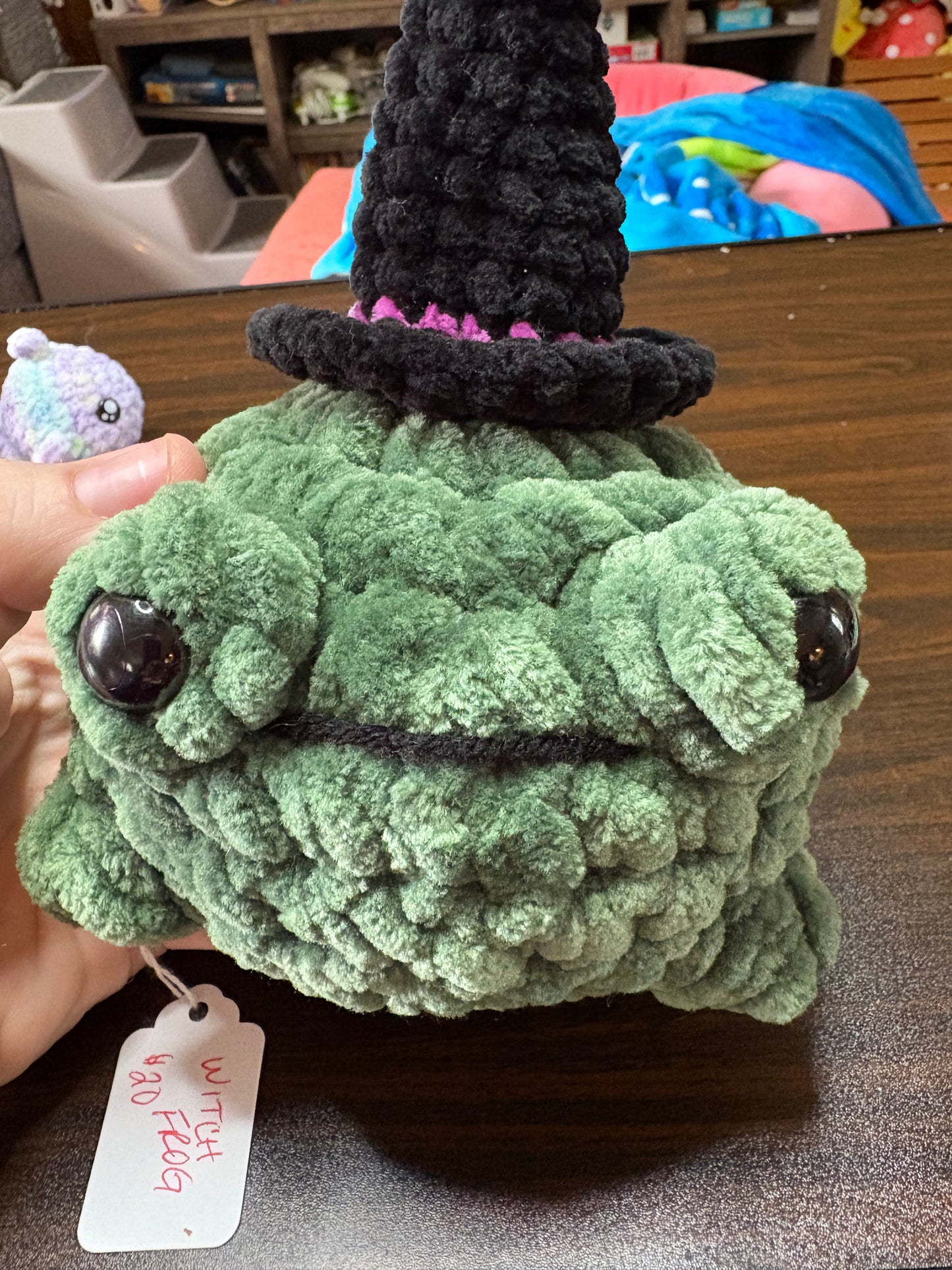 LuvKnotz Medium Halloween pumpkin witch Ghost Frog - Unique Design for Stuffed Animal - approx 3"