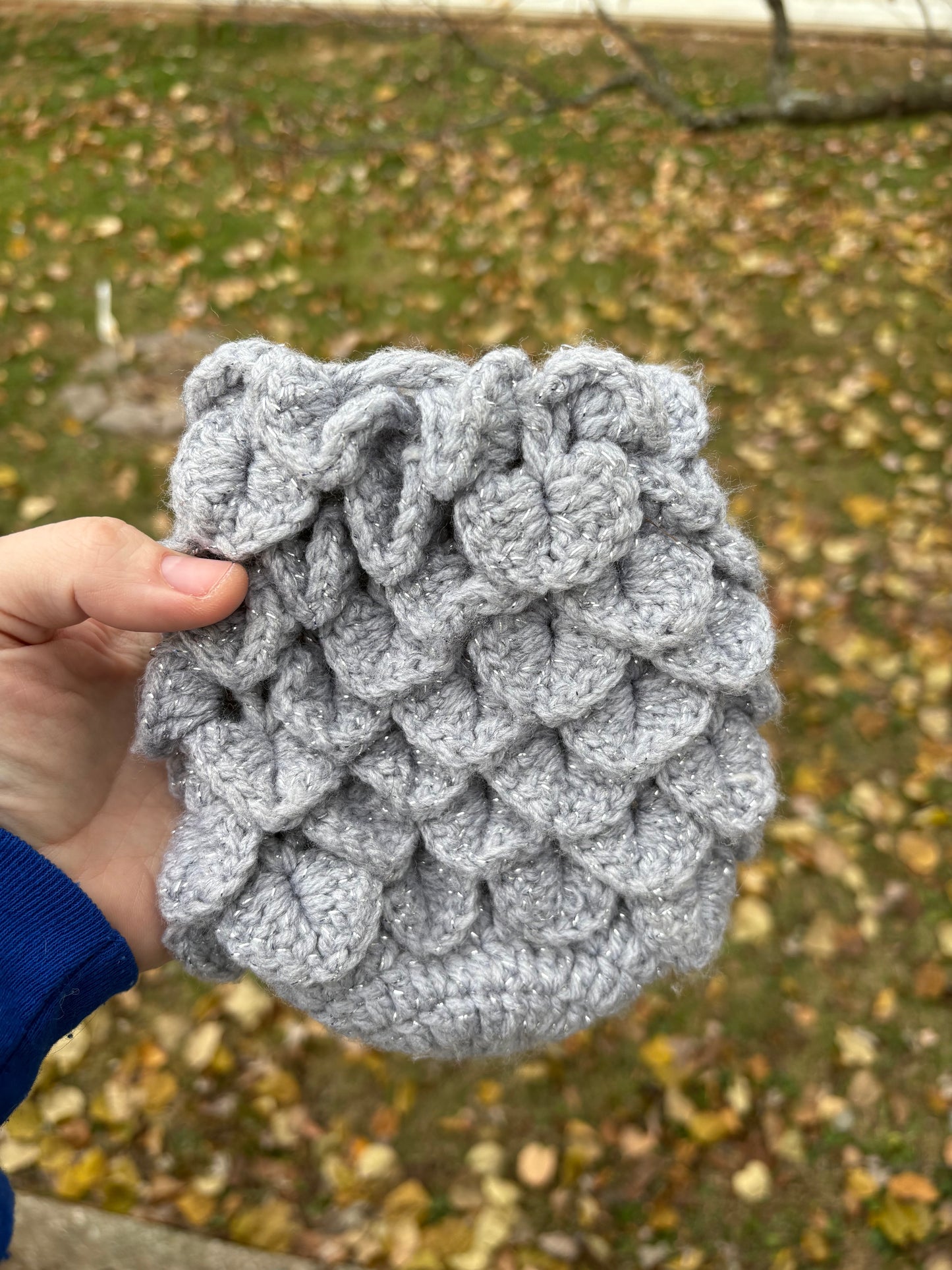 Small Pouch - Dragon Scale Drawstring Bag - Approx 6”