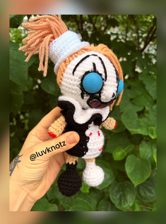 Medium Female Terrifier Doll - Art the Clown Inspired Character - Unique Design for Stuffed Animal - approx 8”
