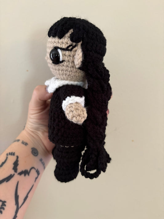 Wednesday - wednesday Addams Inspired Character - Unique Design for Stuffed Animal - approx 8”