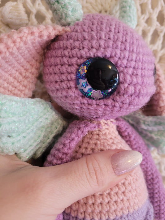 Large Purple Horned Wing Sprite Mythical Creature - Unique Design for Stuffed Animal