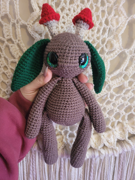 Large Brown Green Mushroom Sprite Mythical Creature - Unique Design for Stuffed Animal