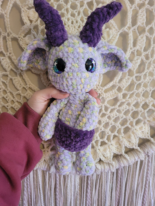 Large Purple Horned Sprite Mythical Creature - Unique Design for Stuffed Animal
