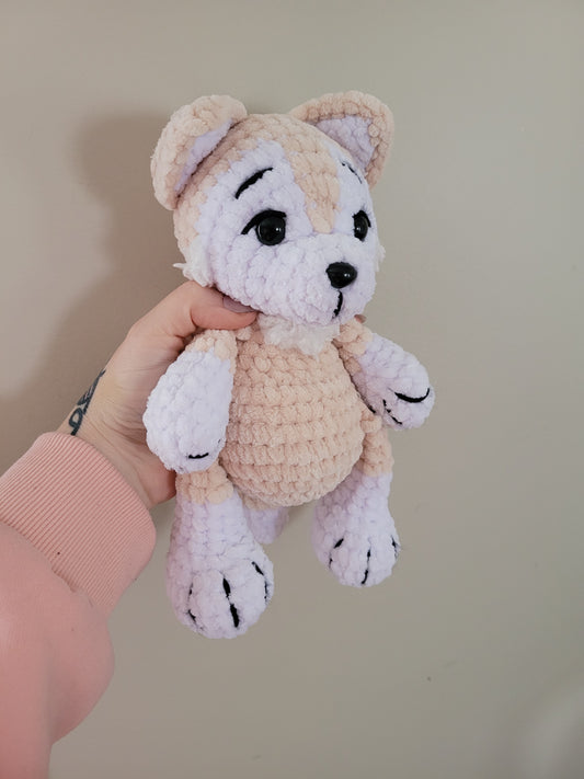 LuvKnotz Medium Beige Husky Wolf Dog - Unique Design for Stuffed Animal