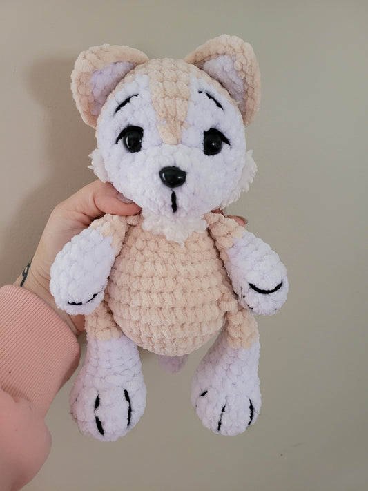 LuvKnotz Medium Beige Husky Wolf Dog - Unique Design for Stuffed Animal