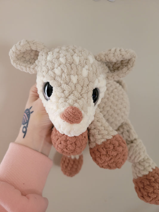 LuvKnotz Large Cream Deer Fawn Plush - Unique Design for Stuffed Animal - approx 20"
