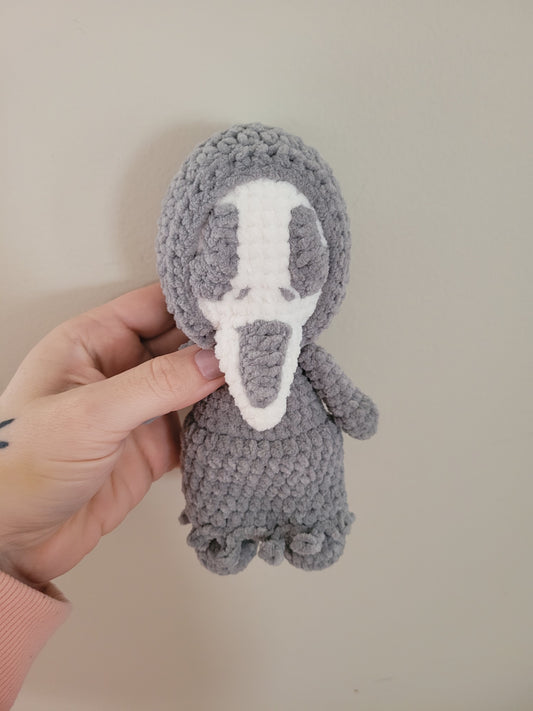 Medium Grey Ghostface - SCREAM Inspired Character - Unique Design for Stuffed Animal - approx 6"