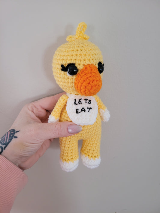Medium Yellow Chica Bird - FNAF Inspired Character - Unique Design for Stuffed Animal - approx 10"