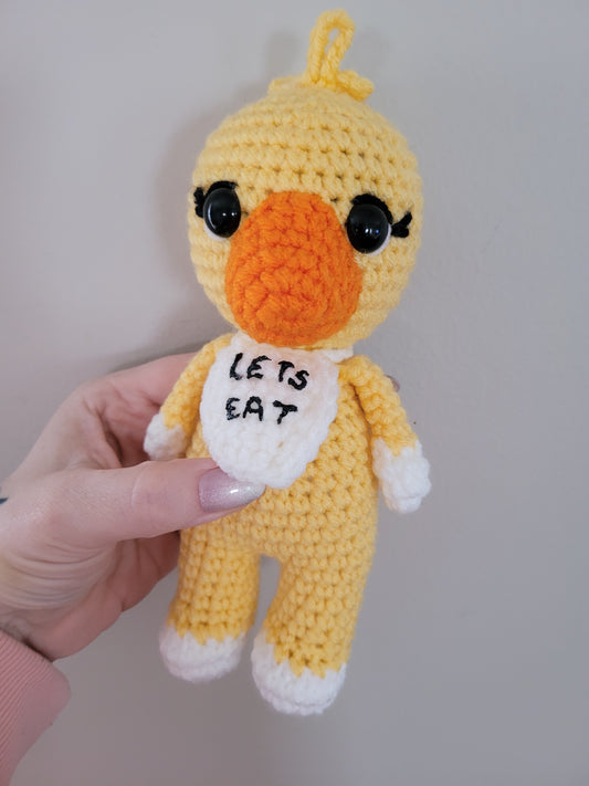Medium Yellow Chica Bird - FNAF Inspired Character - Unique Design for Stuffed Animal - approx 10"