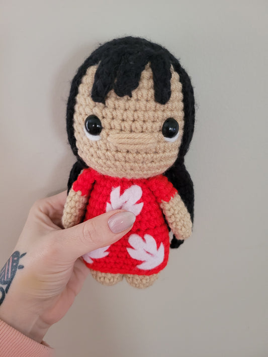 Lilo - Lilo and Stitch Inspired Character - Unique Design for Stuffed Animal - approx 6"