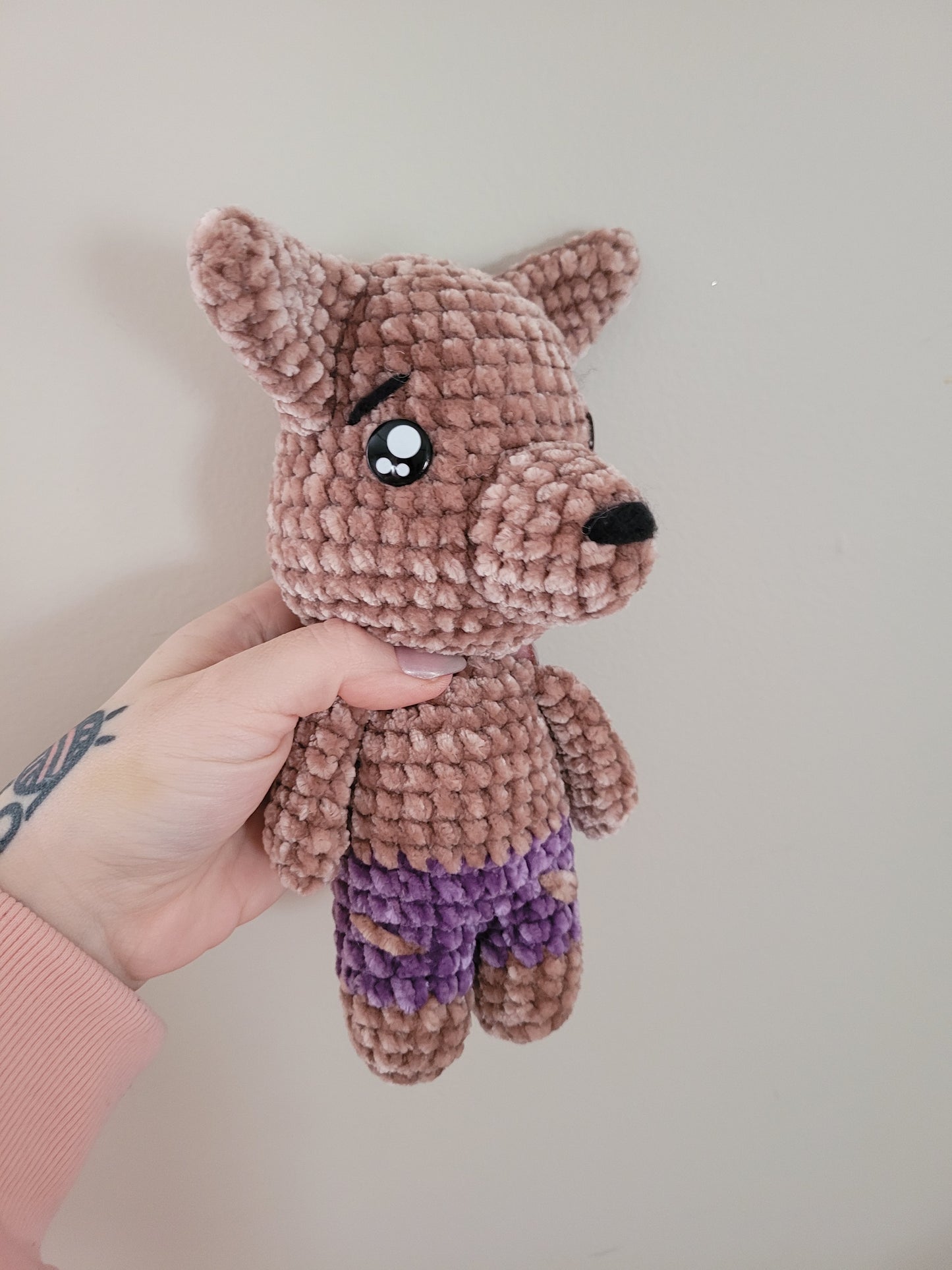 Brown Werewolf - Brown Wolf Inspired Animal - Unique Design for Stuffed Animal - approx 8"