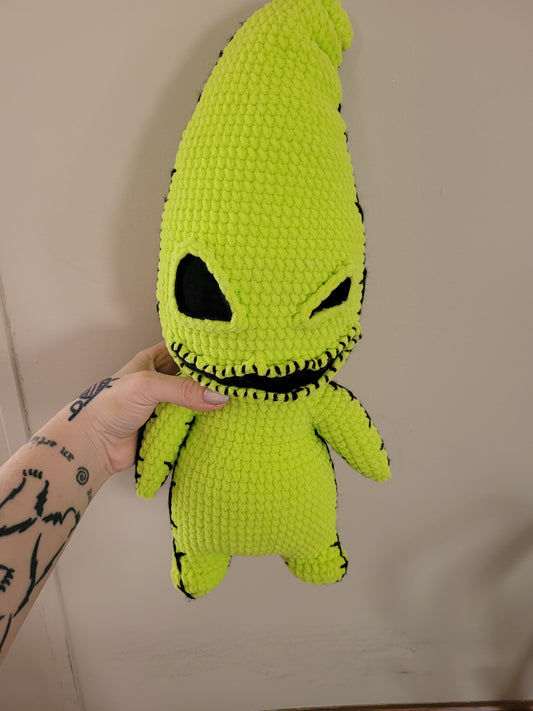 Large Green Oogie Boogie - NMBC Inspired Character - Unique Design for Stuffed Animal - approx 24"