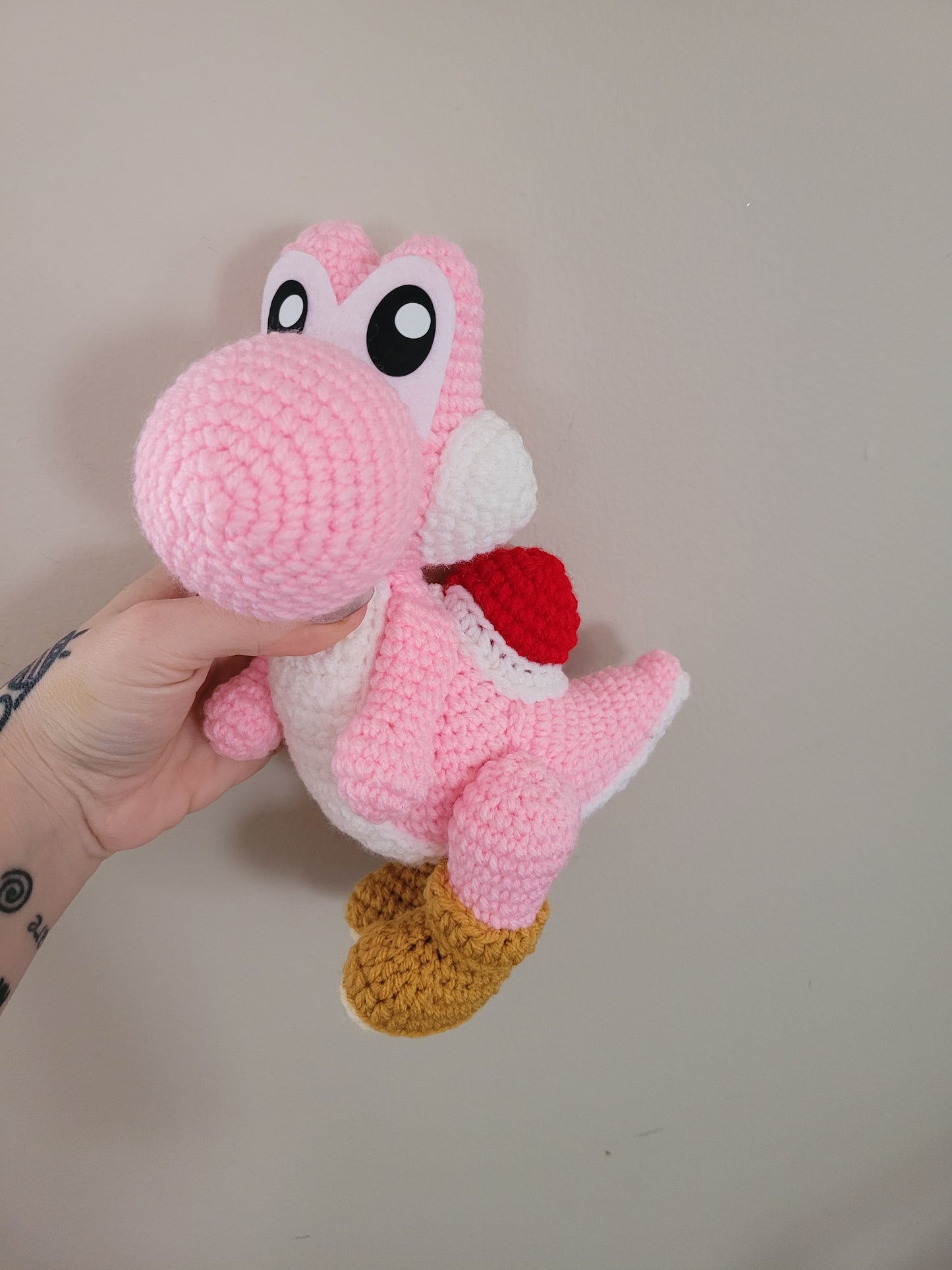 Pink Yoshi - Mario Inspired Character - Unique Design for Stuffed Animal - Approx 12"