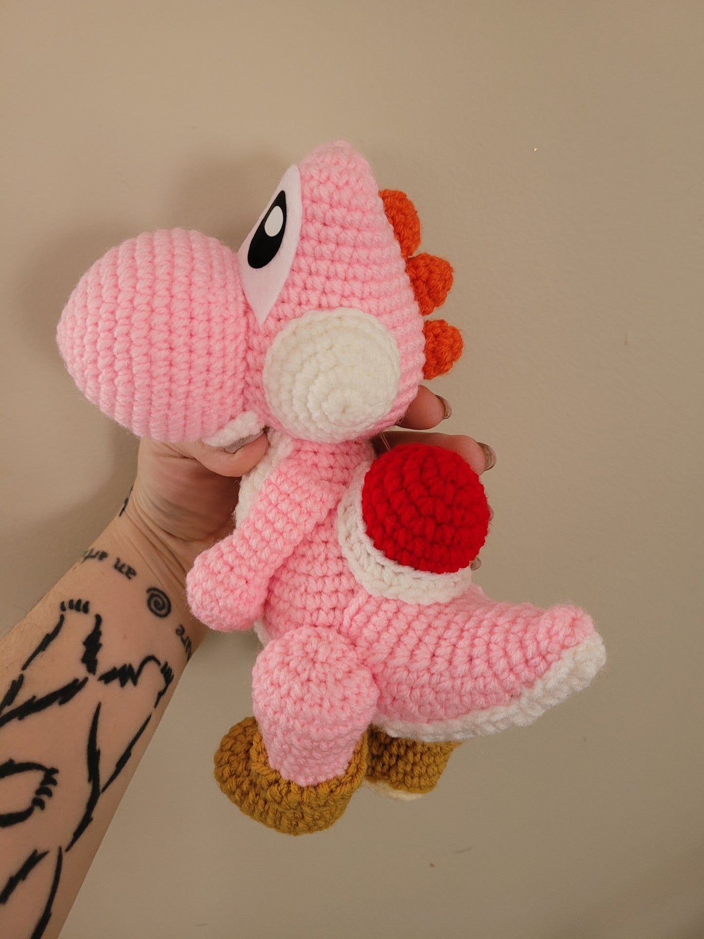 Pink Yoshi - Mario Inspired Character - Unique Design for Stuffed Animal - Approx 12"