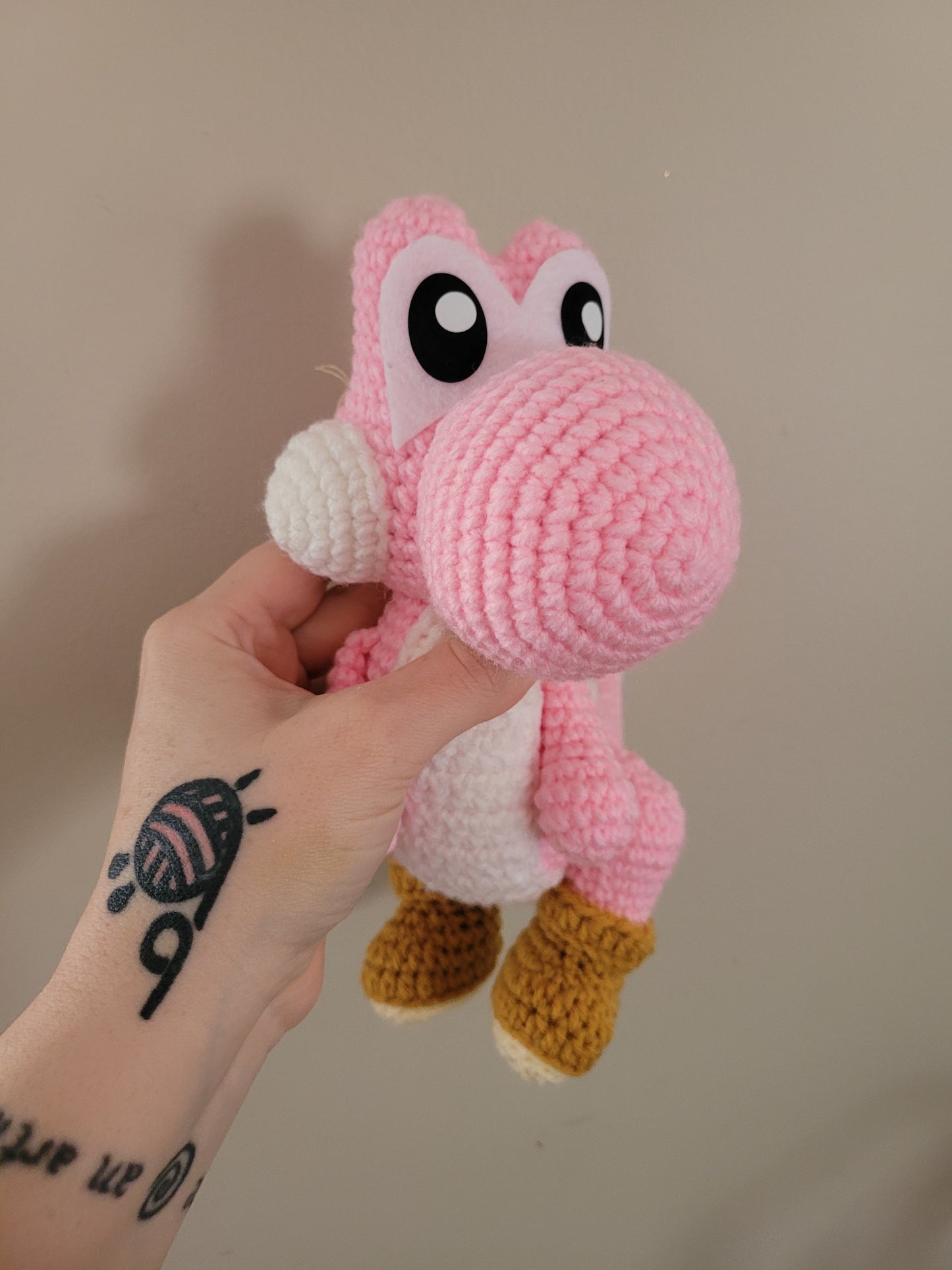 Pink Yoshi - Mario Inspired Character - Unique Design for Stuffed Animal - Approx 12"