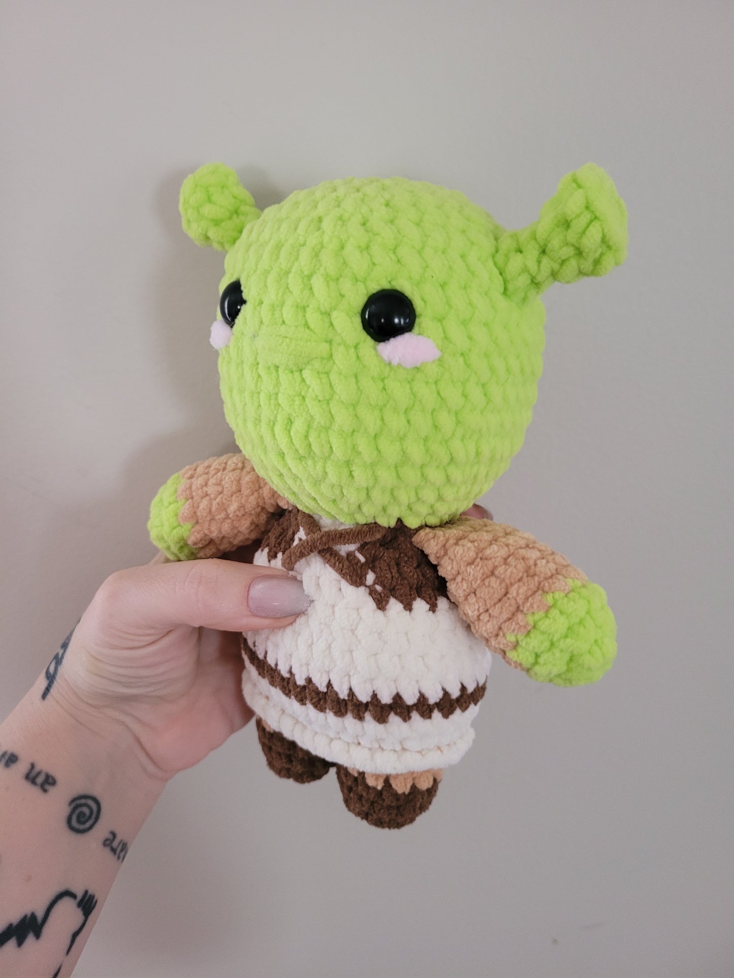 Shrek Green Ogre - Shrek Inspired Character - Unique Design for Stuffed Animal - Approx 10"