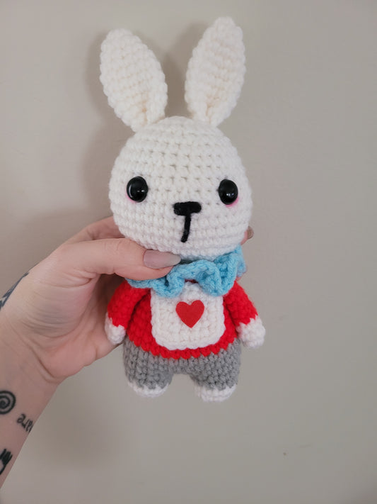 White Rabbit - Alice in Wonderland Inspired Character - Unique Design for Stuffed Animal - Approx 8"