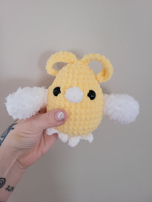 Swablu - Shiny Soft Fuzzy Yellow Bird Pokemon Inspired - Unique Design for Stuffed Animal - Approx 6"