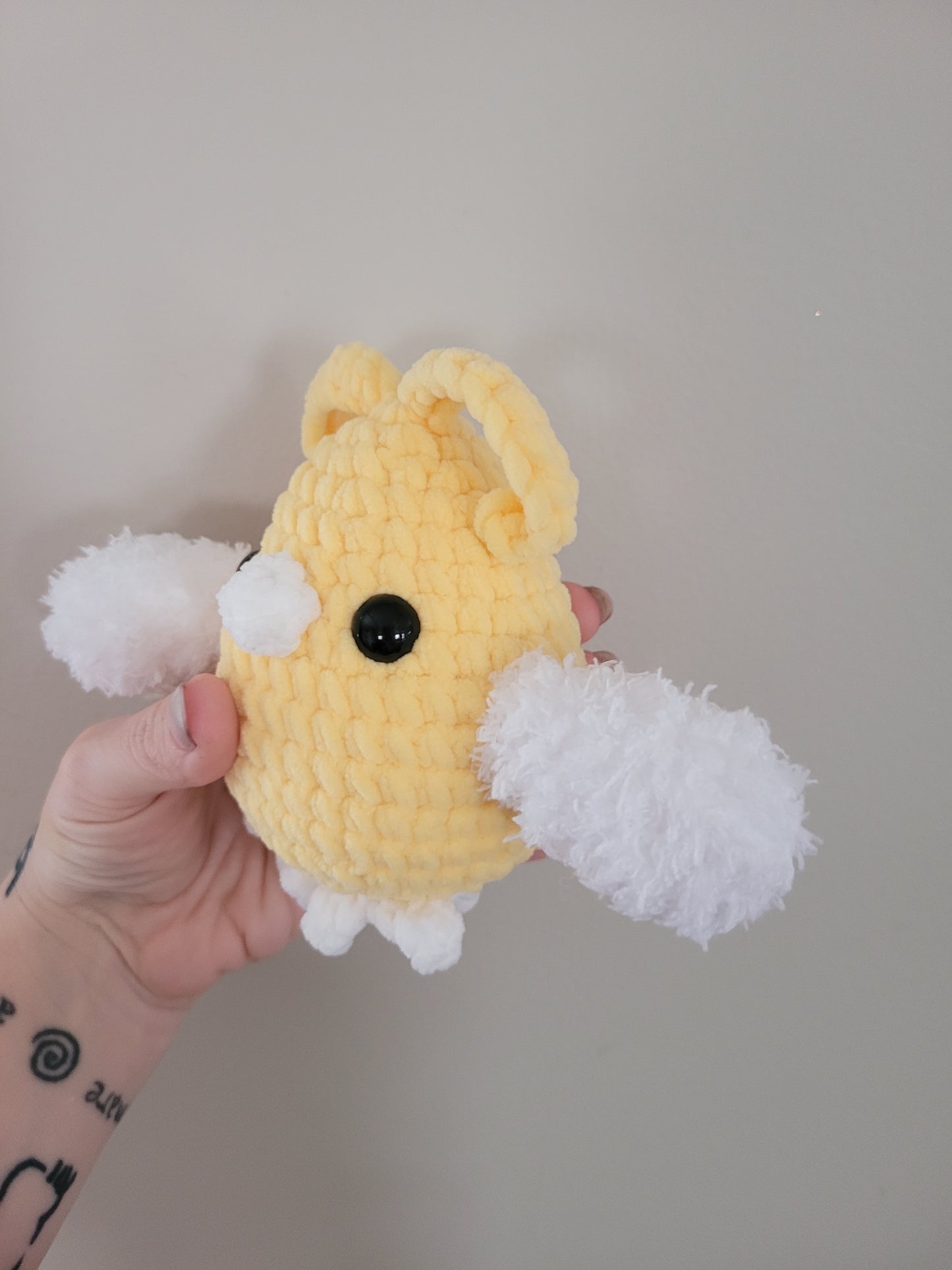 Swablu - Shiny Soft Fuzzy Yellow Bird Pokemon Inspired - Unique Design for Stuffed Animal - Approx 6"
