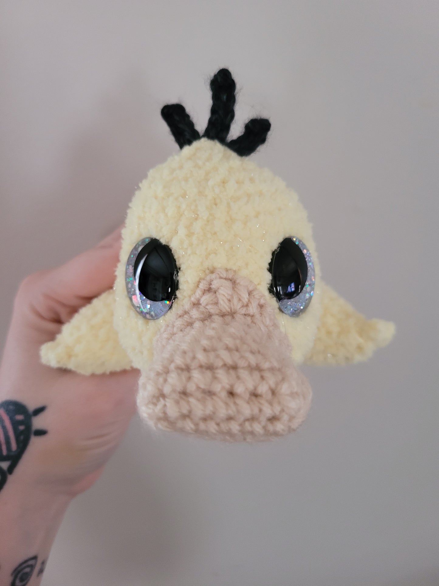 Psyduck - Fuzzy Yellow Duck Pokemon Inspired - Unique Design for Stuffed Animal - Approx 10"