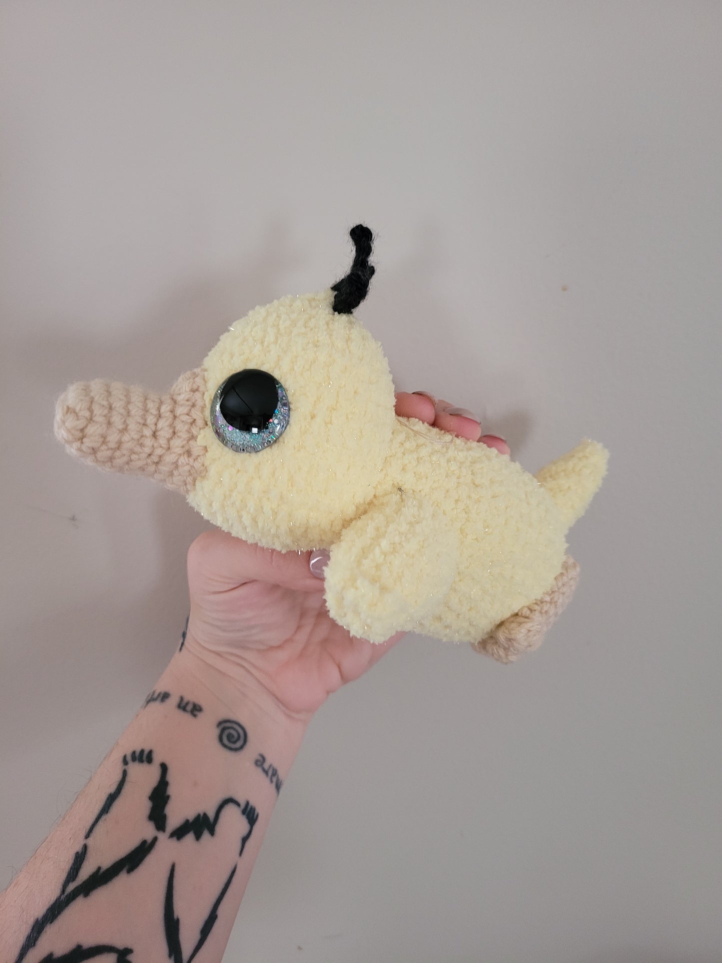 Psyduck - Fuzzy Yellow Duck Pokemon Inspired - Unique Design for Stuffed Animal - Approx 10"
