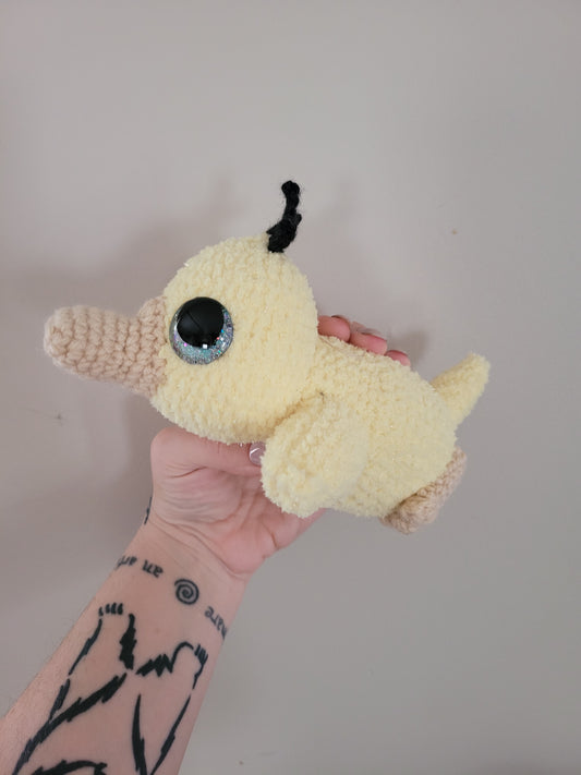 Psyduck - Fuzzy Yellow Duck Pokemon Inspired - Unique Design for Stuffed Animal - Approx 10"