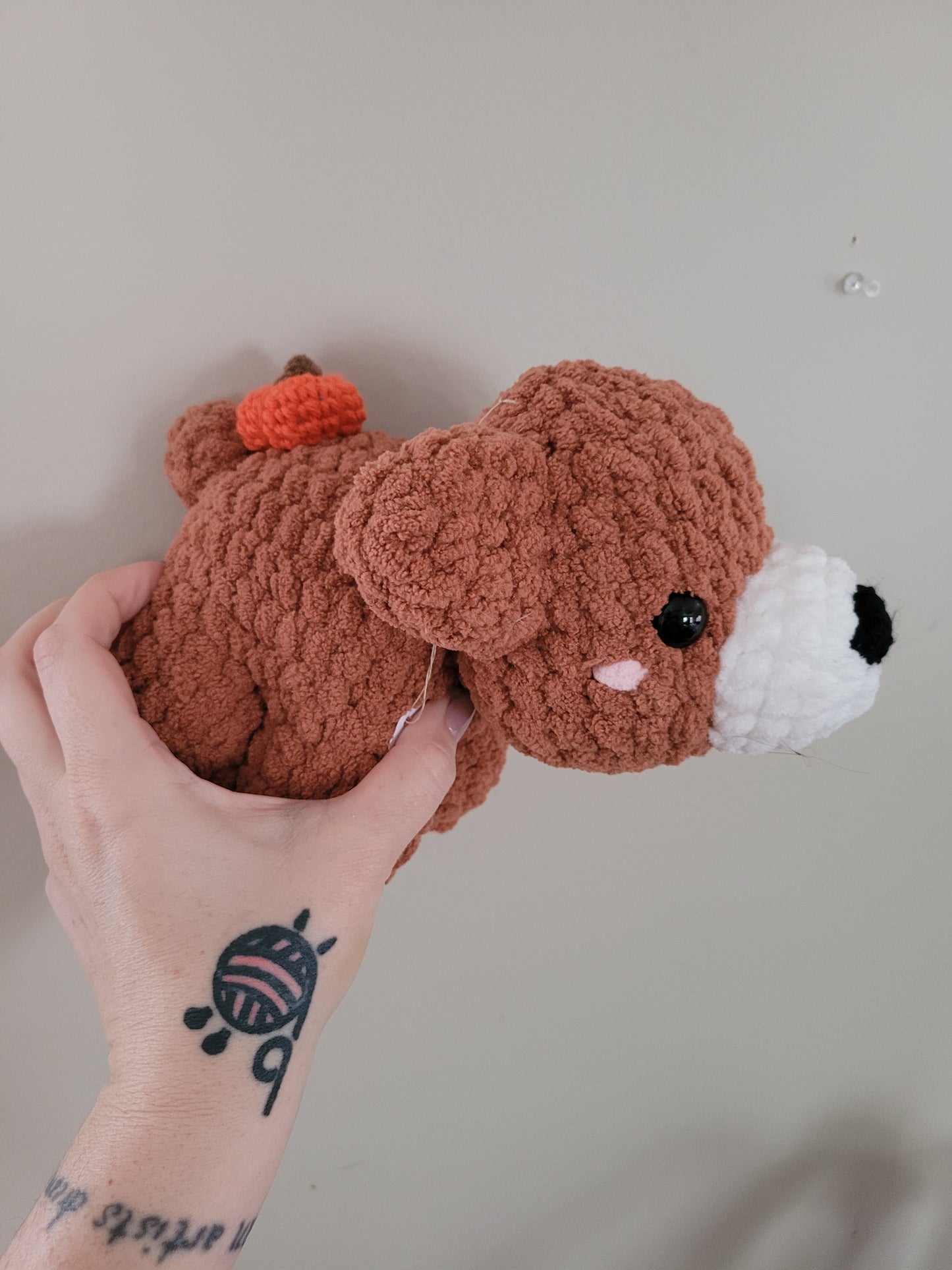 LuvKnotz Medium Halloween Pumpkin Bear - Unique Design for Stuffed Animal - approx 10"