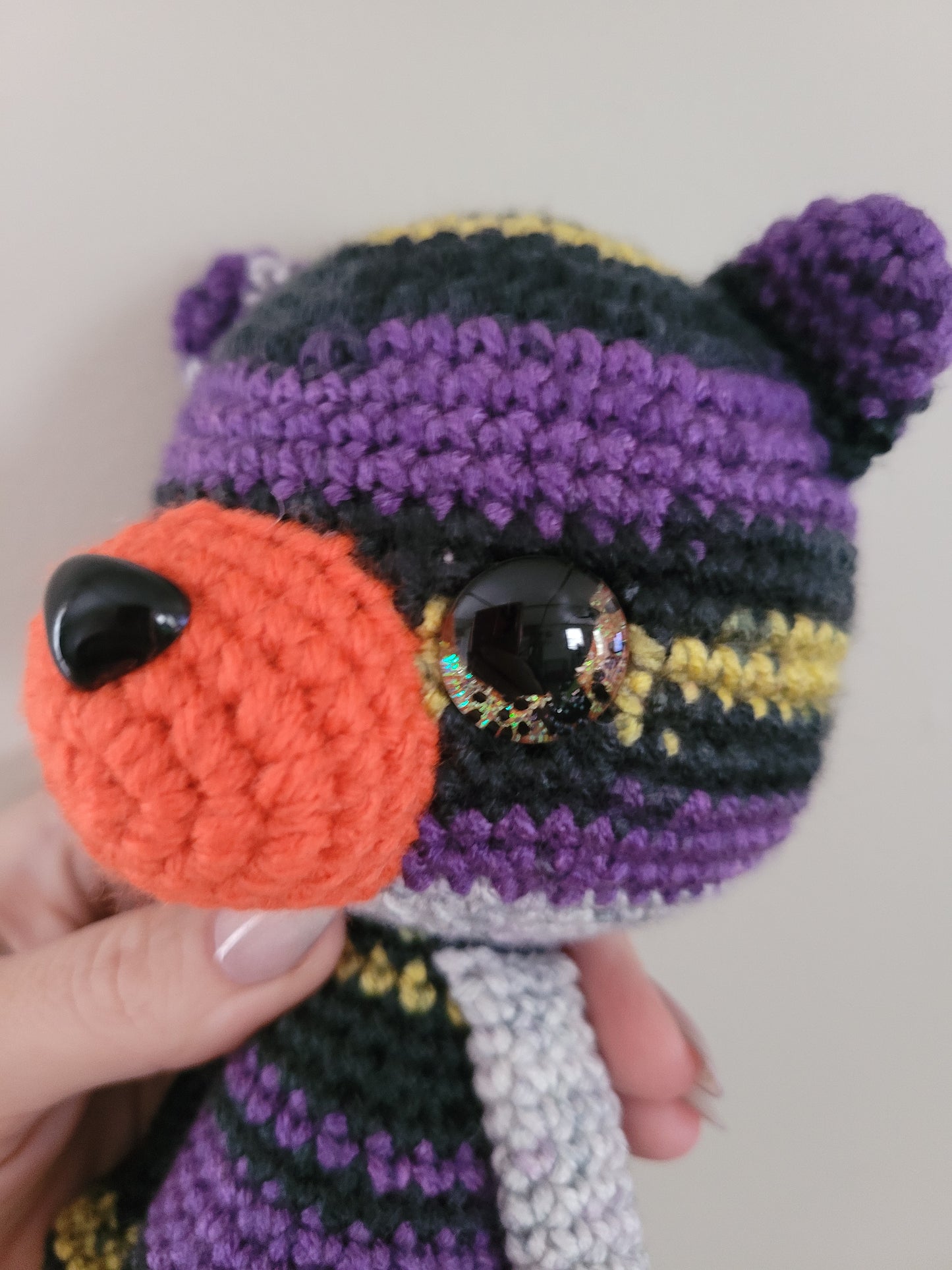 LuvKnotz Medium Halloween Colors Bear - Unique Design for Stuffed Animal - approx 18"