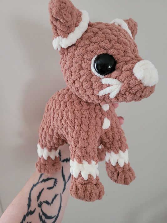 LuvKnotz Large Christmas Gingerbread Cat Plush - Unique Design for Stuffed Animal - approx 12"