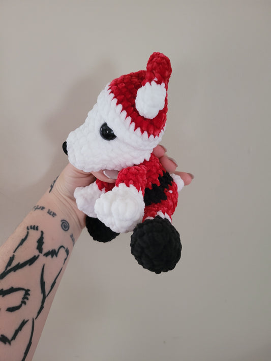 LuvKnotz Medium Christmas Santa White Polar Bear Plush - Unique Design for Stuffed Animal - approx 8"