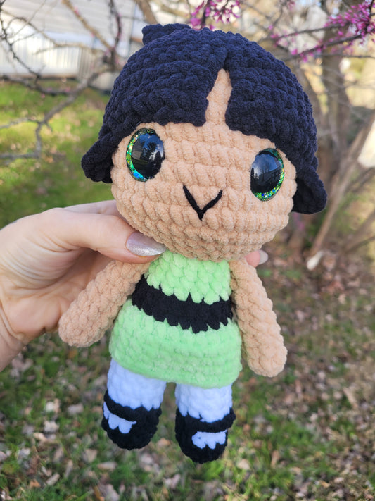 Buttercup - Powerpuff Girls Inspired Character - Unique Design for Stuffed Animal - approx 12"