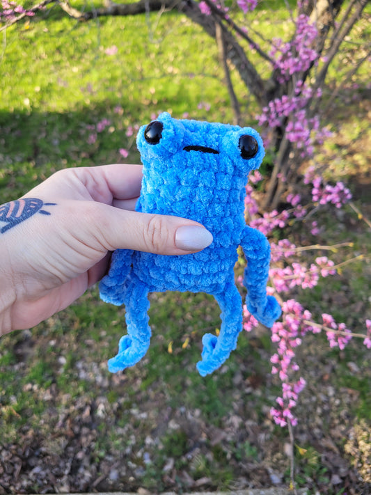 LuvKnotz Medium Frog Handmade Crochet - Soft chenille Yarn, Approx. 4" Long, stuffed animals