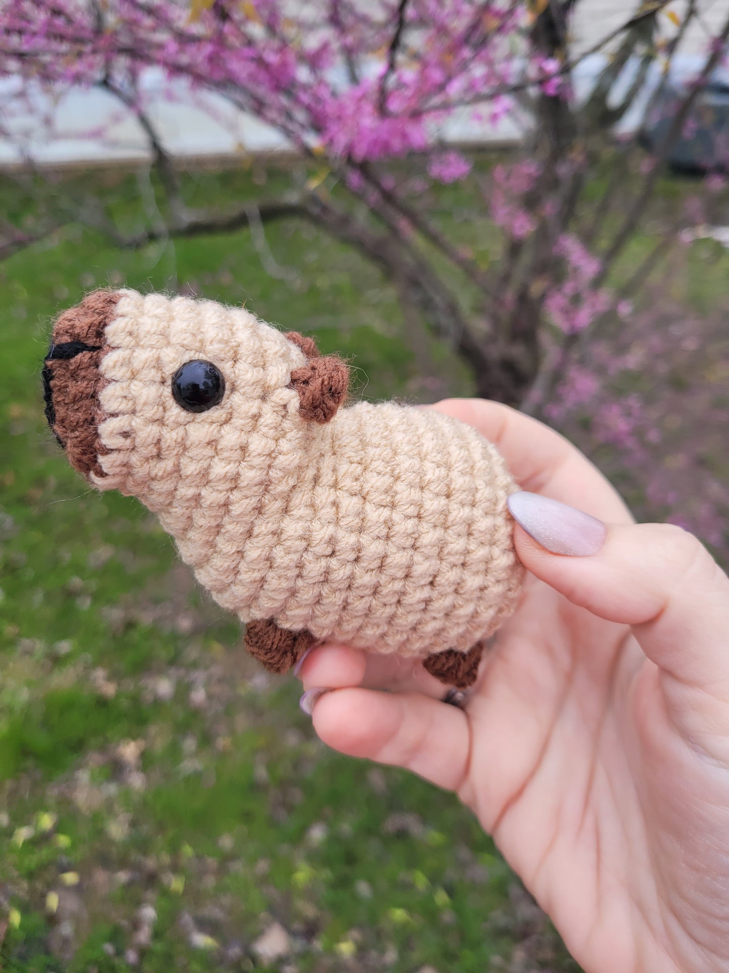 LuvKnotz Small Capybara Handmade Crochet - Soft acrylic Yarn, Approx. 3" Long, stuffed animals