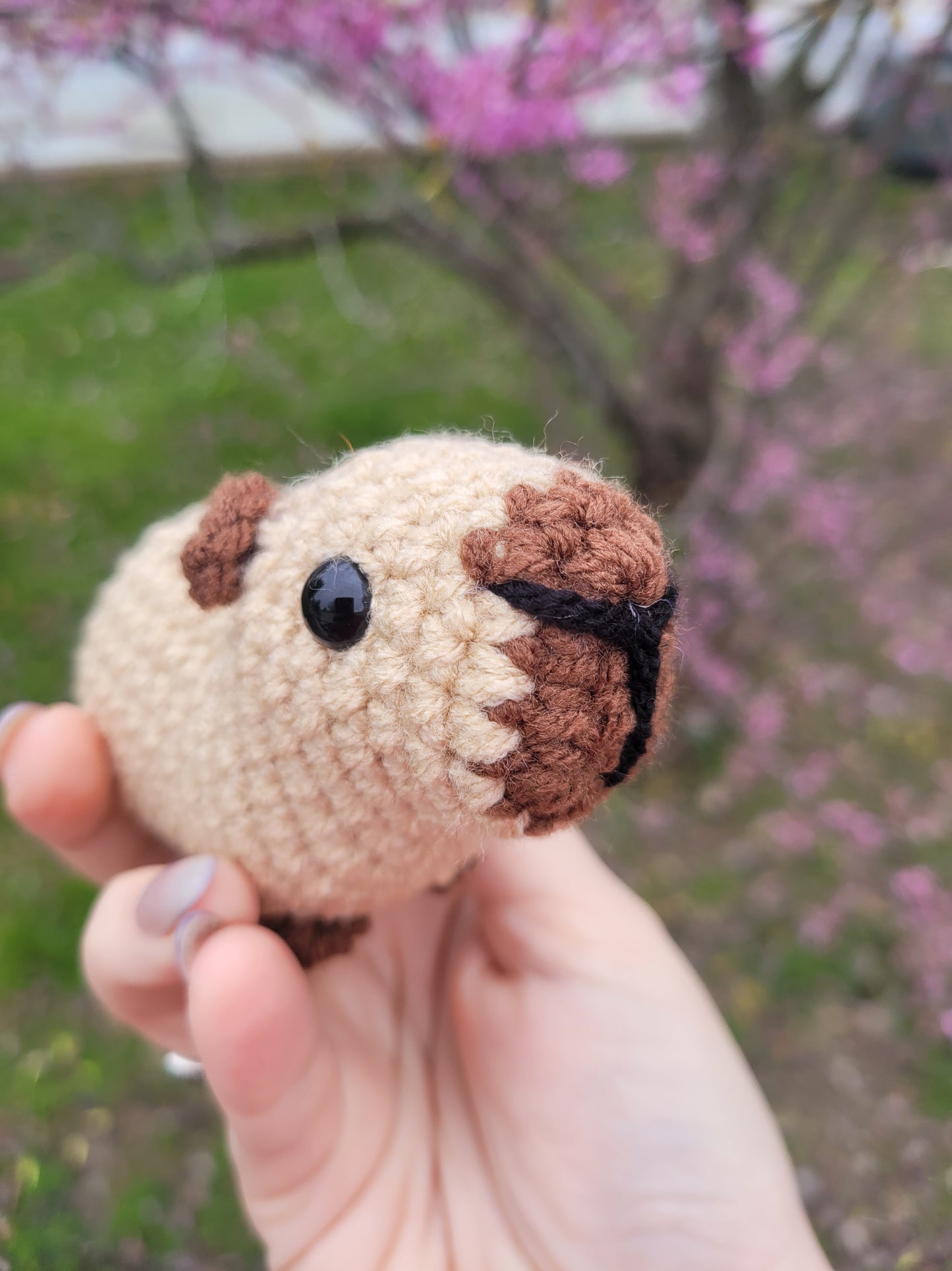 LuvKnotz Small Capybara Handmade Crochet - Soft acrylic Yarn, Approx. 3" Long, stuffed animals