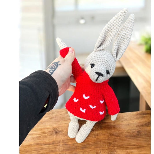 LuvKnotz Large Weighted Bunny - Unique Design for Stuffed Animal - approx 22”