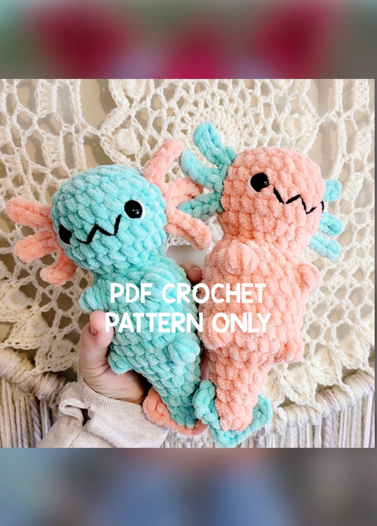 ***PDF PATTERN ONLY*** Axolotl No-Sew - Crochet Pattern