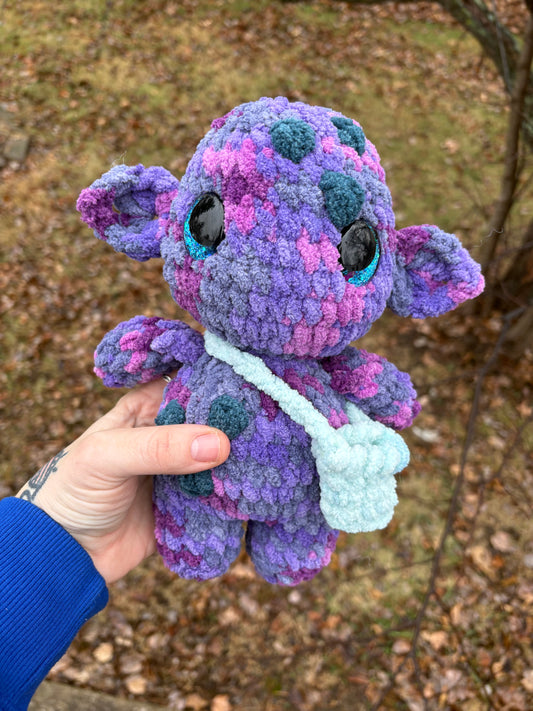 Large Purple Goblin Sprite Mythical Creature - Unique Design for Stuffed Animal