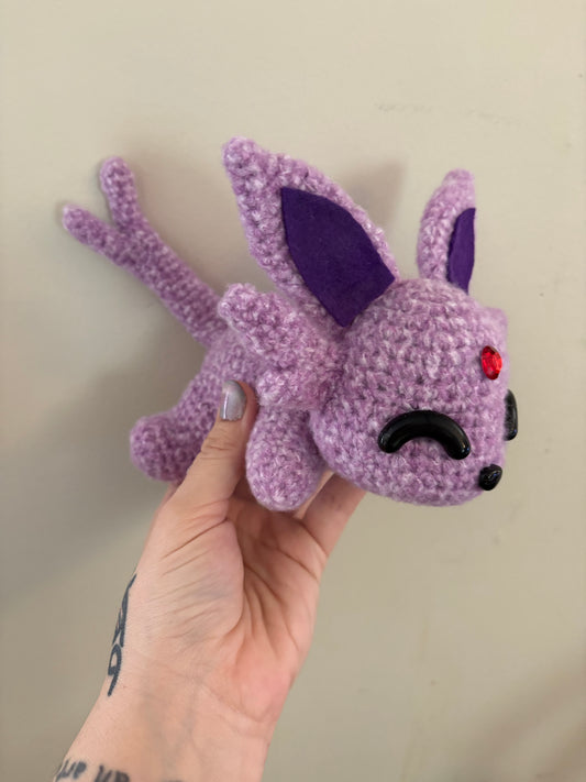 Espeon - Purple Cat Pokemon Inspired - Unique Design for Stuffed Animal - Approx 8"